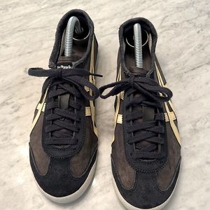 Ontisuka Tiger Mens 8.5 leather blue vintage leather and suede sneakers